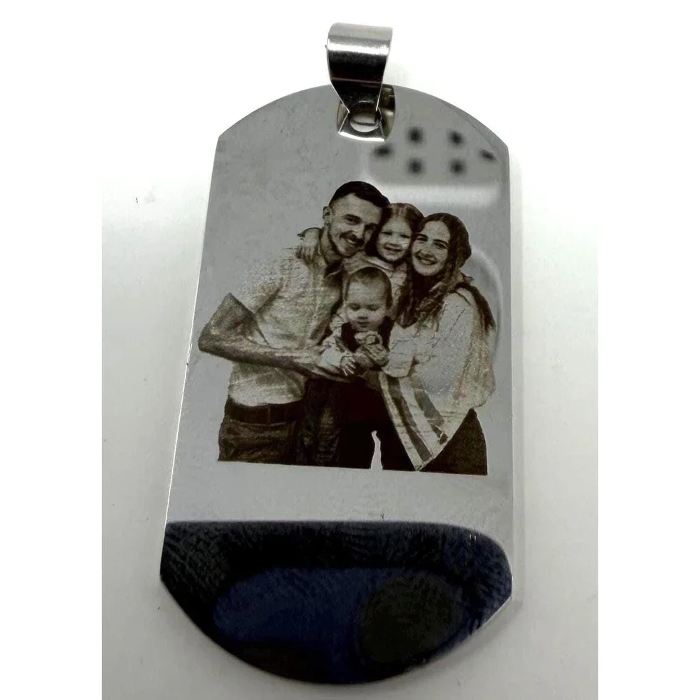 304 Stainless Steel Dog Tag Pendants, Personalize Picture and/or Text